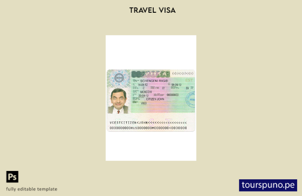 Plantilla de visa Schengen para Estonia lista para imprimir